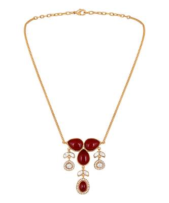 Agate micron gold polis brass necklace set 3