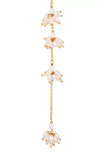 Fresh water pearls micron gold polis brass necklace