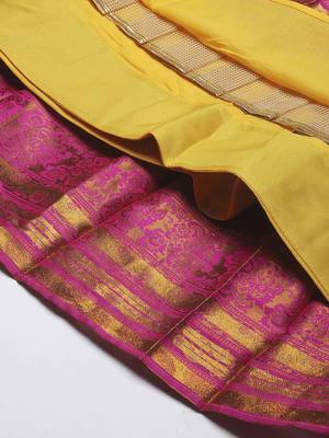 South Indian Traditonal Woven With Zari Work Half Saree 5