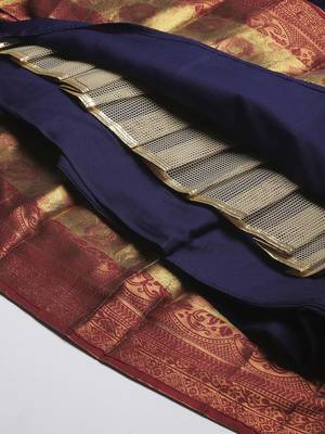 South Indian Traditonal Woven With Zari Work Half Saree 5
