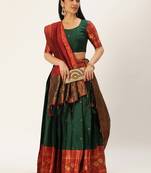 South Indian Traditonal Woven With Zari Work Half Saree
