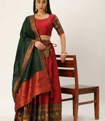 South Indian Traditonal Woven With Zari Work Half Saree