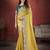 Indian Women Were Haldi Function  Yellow Soft  Silk Saree with Sequnce Embroidery Cut  Work  with Blouse
