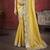 Indian Women Were Haldi Function  Yellow Soft  Silk Saree with Sequnce Embroidery Cut  Work  with Blouse