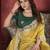 Indian Women Were Haldi Function  Yellow Soft  Silk Saree with Sequnce Embroidery Cut  Work  with Blouse