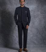 Navy bandhgala suit