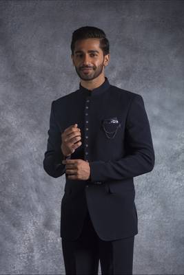 Navy bandhgala suit 4