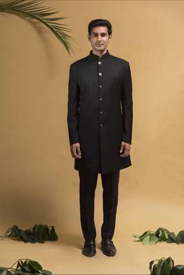 Black  indowestern set on terry rayon 1