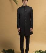 Black  indowestern set on terry rayon