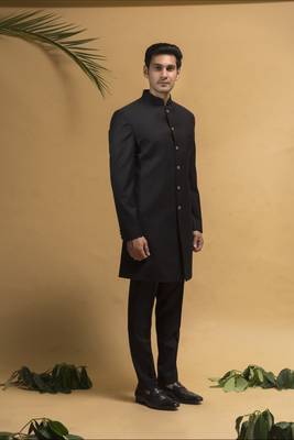 Black  indowestern set on terry rayon 3