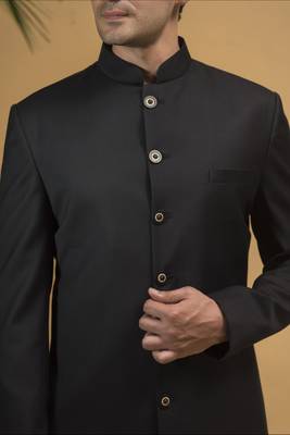 Black  indowestern set on terry rayon 4