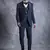 Navy blue tuxedo suit with pintex detailing