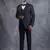 Navy tuxedo suit on terry rayon fabric