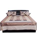 Traditional 5 Pc. Embroidery Silk Double Bed Cover Deepawali Special Gift 313