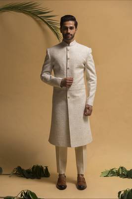 Cream Mens Jodhpuri Sherwani for Royal Weddings  1