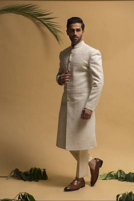 Cream Mens Jodhpuri Sherwani for Royal Weddings  2