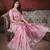 Pink Soft Woven South silk saree With contrast embroidered Floral work designer blouse