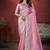 Pink Soft Woven South silk saree With contrast embroidered Floral work designer blouse