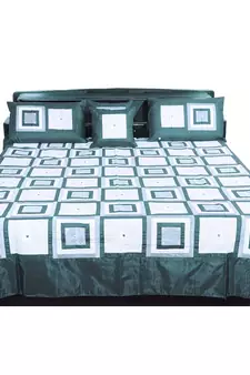 Jaipuri Royal 5 Piece Brown Silk Double Bed Cover Deepawali Gift 338