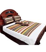 5 Piece Designer Silk Double Bed Cover Cushion Set Deepawali Special Gift 348