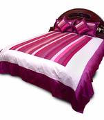 5 Piece Golden Brown Silk Double Bed Cover Set Deepawali Gift 359