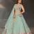 Seductive Sky-Blue Colored Dori Zari Sequins & Thread Embroidered Georgette Indian Wedding Lehenga Dress Design