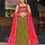 Olive Green & Pink Zari And Sequins Embroidered Georgette Indian Wedding Lehenga Dress