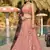  Pink-Brown Sequins Zari Thread And Dori Work Embroidered Georgette Indian Bride Lehenga Choli Dress Design