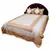 5 Piece Cream N White Silk Double Bedcover Set Diwali Gift 364
