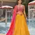 Fantastic Yellow-Pink Dori Zari Sequins Embroidered Georgette Lehenga Choli For Party