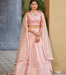 Phenomenal Pink Dori Zari Sequins And Thread Embroidered Georgette Lehenga Choli For Women