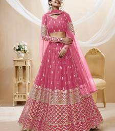 Pink Zari And Sequins Embroidered Georgette Lehenga Choli