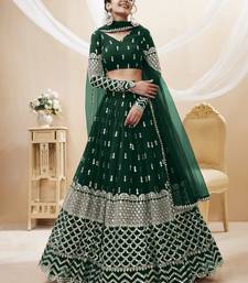 Green Zari And Sequins Embroidered Georgette Designer Lehenga Choli