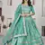 Sea Green Color Dola Jacquard Zari Work Silk Semi-Stitched Lehenga Choli