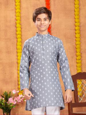 Aarika boys ethnic wear grey colour solid kurta pyjama set 5