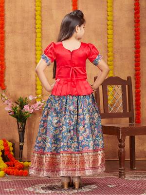 Aarika girls ethnic wear red colour beads hand embroidery lehenga choli set 4