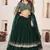 Green Zari Sequins Embroidered Georgette indian wedding mehandi fuction wear lehenga choli