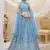 Sky Blue Georgette Embroidered Lehenga Choli