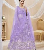 Lilac Engagement Lehenga Choli For Women