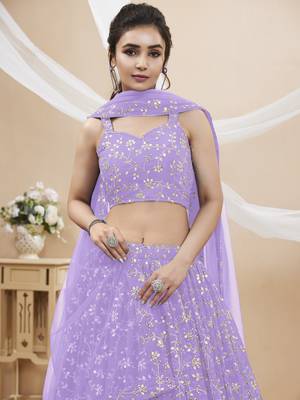 Lilac Engagement Lehenga Choli For Women 2