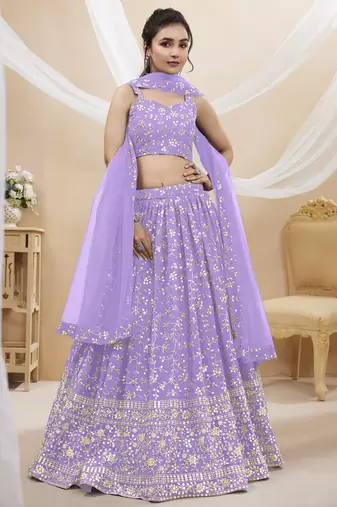 Lilac Engagement Lehenga Choli For Women
