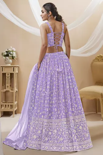 Lilac Engagement Lehenga Choli For Women