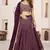 Maroon Zari Sequins Embroidered Georgette fabric indian designer wedding lehenga choli