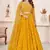 YELLOW SEQUINS & ZARI EMBROIDERED GEORGETTE DESIGNER BRIDAL WEDDING & PARTY WEAR FESTIVAL SEMI STITCHED LEHENGA