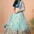 Sky Blue Thread Zari Dori And Sequins Embroidered With Mirror Work Soft Net Lehenga Choli For Wedding