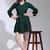 Trendmalls Green Plain Cotton Rayon Mini Western Dress for Women