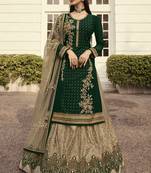 Green Georgette Skirt Style Semi-Stitched Salwar Suit