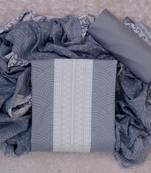 Grey cotton printed unstitched cotton dupatta