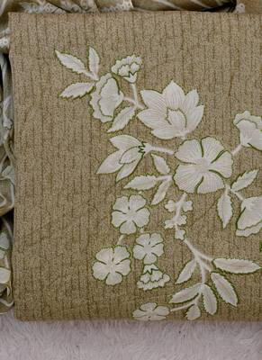 Olive cotton printed unstitched cotton dupatta 4