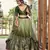  Green Thread And Sequins Embroidered Chinon Party Wear Lehenga Choli